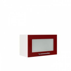Бруклин ШВГС 600 Шкаф верхний горизонтальный со стеклом (Бетон белый/корпус Белый) в Видном - vidnoe.katalogmebeli.com | фото