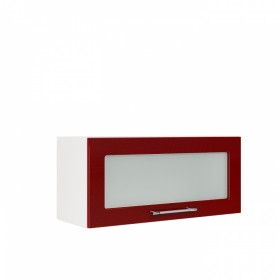 Бруклин ШВГС 800 Шкаф верхний горизонтальный со стеклом (Бетон белый/корпус Белый) в Видном - vidnoe.katalogmebeli.com | фото