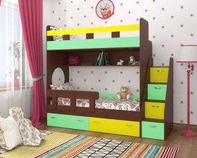 Детская двухъярусная кровать Юниор-1 Белый/Синий Распродажа в Видном - vidnoe.katalogmebeli.com | фото 4