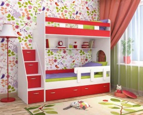 Детская двухъярусная кровать Юниор-1 Белый/Синий Распродажа в Видном - vidnoe.katalogmebeli.com | фото 7