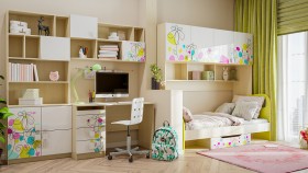 Детская комната Флёр (Белый/корпус Клен) в Видном - vidnoe.katalogmebeli.com | фото