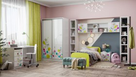 Детская комната Флер (Белый/корпус Выбеленное дерево) в Видном - vidnoe.katalogmebeli.com | фото