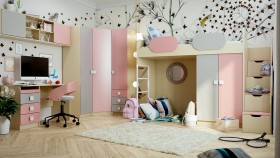 Детская комната Грэйси (Розовый/Серый/корпус Клен) в Видном - vidnoe.katalogmebeli.com | фото