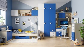 Детская комната Скай (Синий/Белый/корпус Клен) в Видном - vidnoe.katalogmebeli.com | фото