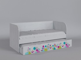 Диван-кровать Флёр (Белый/корпус Выбеленное дерево) в Видном - vidnoe.katalogmebeli.com | фото