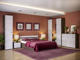 Спальня Нэнси (Венге/Белый глянец) в Видном - vidnoe.katalogmebeli.com | фото