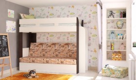 Кровать с диваном 75 Карамель Атлант (Венге Магия /Сосна Карелия/Савана) в Видном - vidnoe.katalogmebeli.com | фото