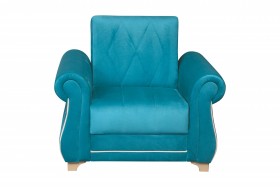Кресло для отдыха "Порто" (велюр киви бирюза / микровельвет крем) в Видном - vidnoe.katalogmebeli.com | фото 3