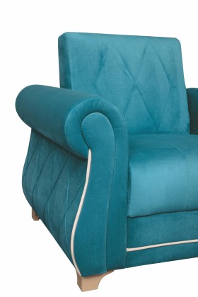 Кресло для отдыха "Порто" (велюр киви бирюза / микровельвет крем) в Видном - vidnoe.katalogmebeli.com | фото 5