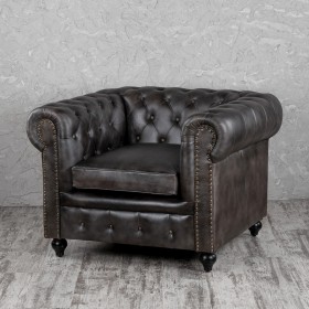 Кресло кожаное Лофт Честер (акация) в Видном - vidnoe.katalogmebeli.com | фото