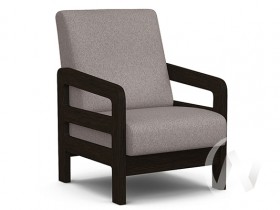 Кресло отдыха Вега-34 (венге лак/UNO ROSY-GREY) в Видном - vidnoe.katalogmebeli.com | фото