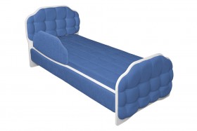 Кровать 160 Атлет 29 Синий (мягкий бортик) в Видном - vidnoe.katalogmebeli.com | фото