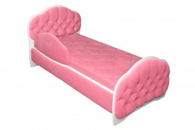 Кровать 160 Гармония 89 Розовый (мягкий бортик) в Видном - vidnoe.katalogmebeli.com | фото