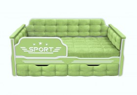 Кровать 170 серии Спорт 2 ящика 81 Фисташка (мягкие боковые накладки) в Видном - vidnoe.katalogmebeli.com | фото