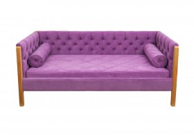 Кровать 180 серии Леди  32 Фиолетовый (подушка валик) в Видном - vidnoe.katalogmebeli.com | фото
