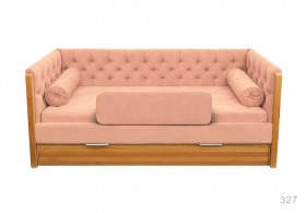 Кровать 180 серии Леди + ящик 15 Бледно-розовый (мягкий бортик/подушка валик) в Видном - vidnoe.katalogmebeli.com | фото