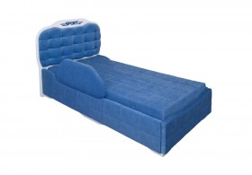 Кровать 190 Атлет Lux 29 Синий (мягкий бортик) в Видном - vidnoe.katalogmebeli.com | фото