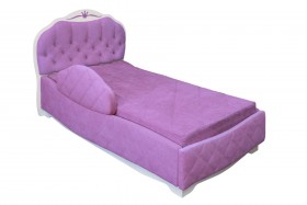 Кровать 190 Гармония Lux 67 Светло-фиолетовый (мягкий бортик) в Видном - vidnoe.katalogmebeli.com | фото