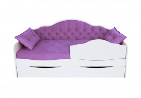 Кровать 190 серии Иллюзия Лайт 1 ящик 32 Фиолетовый (подушки) в Видном - vidnoe.katalogmebeli.com | фото