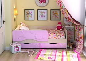 Кровать Алиса КР-812 1,6 Белфорд/Розовый металлик в Видном - vidnoe.katalogmebeli.com | фото 1