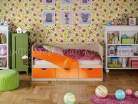 Кровать Бабочки 1,6м (Оранжевый металлик) в Видном - vidnoe.katalogmebeli.com | фото
