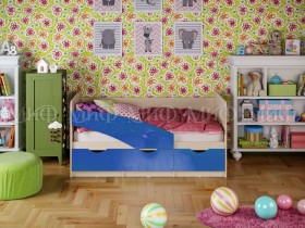 Кровать Бабочки 1,6м (Синий металлик) в Видном - vidnoe.katalogmebeli.com | фото 1