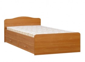 Кровать двойная с ящиками 1400-1 без матраса (круглые спинки) Вишня Оксфорд в Видном - vidnoe.katalogmebeli.com | фото