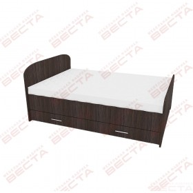 Кровать двухспальная ЛДСП 1400 с ящиками Венге в Видном - vidnoe.katalogmebeli.com | фото