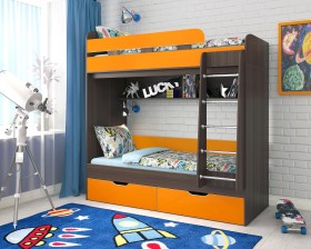 Кровать двухъярусная Юниор-5  Бодего/Оранжевый в Видном - vidnoe.katalogmebeli.com | фото