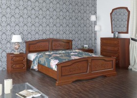 Кровать Елена из массива сосны 1200*2000 Орех в Видном - vidnoe.katalogmebeli.com | фото