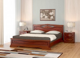 Кровать Карина-7 из массива сосны 1400*2000 Орех в Видном - vidnoe.katalogmebeli.com | фото