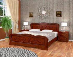 Кровать Карина-8 из массива сосны 1400*2000 Орех в Видном - vidnoe.katalogmebeli.com | фото