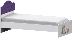 Кровать Каспер с мягкой спинкой и фотопечатью (900х1900)Белый/Фиолетовый в Видном - vidnoe.katalogmebeli.com | фото