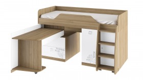 Кровать комбинированная «Оксфорд» (Ривьера/Белый с рисунком) в Видном - vidnoe.katalogmebeli.com | фото 3