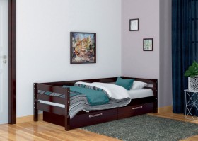 Кровать одинарная ГЛОРИЯ из массива сосны  900*2000 (Орех Тёмный) в Видном - vidnoe.katalogmebeli.com | фото