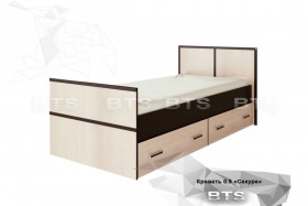 Кровать Сакура с настилом и ящиками 0,9 (Венге/Лоредо) в Видном - vidnoe.katalogmebeli.com | фото
