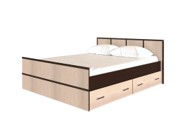 Кровать Сакура с настилом и ящиками 1,4 (Венге/Лоредо) в Видном - vidnoe.katalogmebeli.com | фото