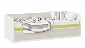 Кровать «Сканди» с 2 ящиками Дуб Гарден/Белый/Зеленый в Видном - vidnoe.katalogmebeli.com | фото