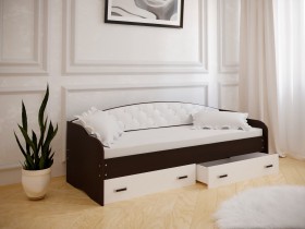 Кровать Софа-8 с мягкой спинкой (900х1900) Венге/ Белый в Видном - vidnoe.katalogmebeli.com | фото