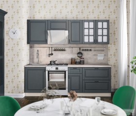 Кухня Регина 24 2,4 м (Серый матовый/Белый) в Видном - vidnoe.katalogmebeli.com | фото