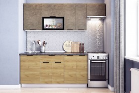 Кухонный гарнитур Стоун 2.2 (белый/камень темно-серый/акация светлая) в Видном - vidnoe.katalogmebeli.com | фото