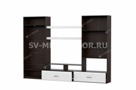 Мебель для гостиной МГС 7 Исполнение 1 Дуб Венге/Белый глянец в Видном - vidnoe.katalogmebeli.com | фото