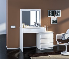 Медея СБ-3232 Стол туалетный Белый/Белый глянец в Видном - vidnoe.katalogmebeli.com | фото