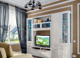 Модульная гостиная Флоренция (Дуб Сонома белый) в Видном - vidnoe.katalogmebeli.com | фото