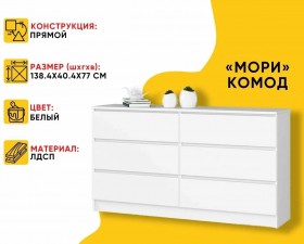 МС Мори Комод МК 1380.6 (МП/3) Белый в Видном - vidnoe.katalogmebeli.com | фото 20