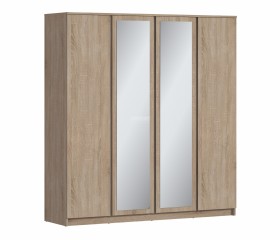 Веста СБ-3082 Шкаф 4х дверный с зеркалами Дуб Сонома в Видном - vidnoe.katalogmebeli.com | фото