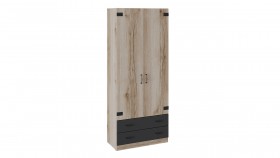 Шкаф для одежды комбинированный «Окланд» (Фон Черный/Дуб Делано) в Видном - vidnoe.katalogmebeli.com | фото