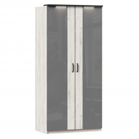 Техно ЛД 678.130.000.007 Шкаф 2-хстворчатый с комбинированными дверями (Дуб Крафт белый/Серый шифер) в Видном - vidnoe.katalogmebeli.com | фото