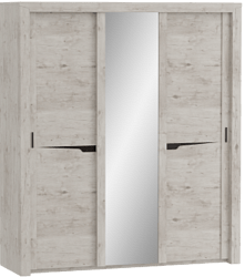 Шкаф трехдверный Соренто с раздвижными дверями Дуб бонифаций/Кофе структурный матовый в Видном - vidnoe.katalogmebeli.com | фото 1