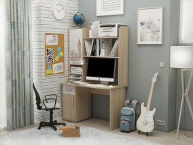 Компьютерный стол Лайт-1 (1200/дуб сонома/белый) в Видном - vidnoe.katalogmebeli.com | фото